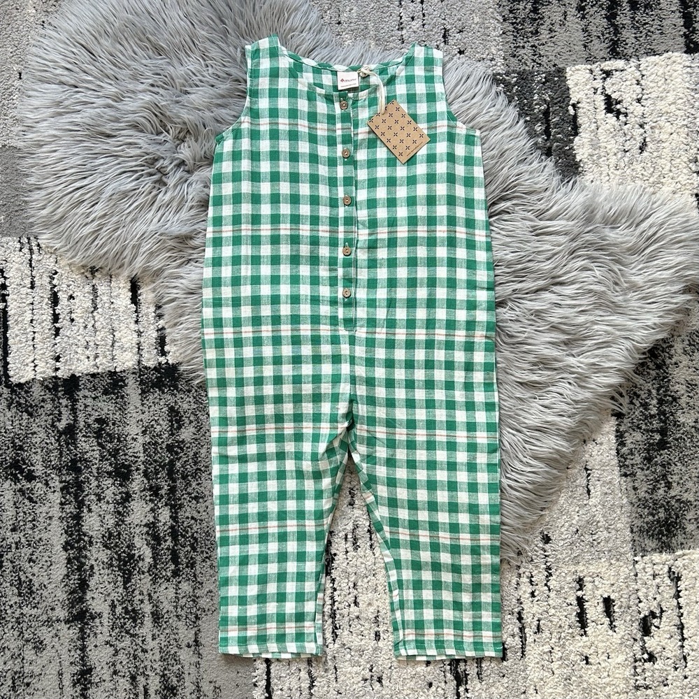 MUNY Youth 100% Cotton Green Plaid Jumper Size 6/7Y NEW
